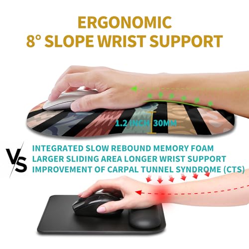 Hokafenle Ergonomic Mouse Pad Wrist Support, Wrist Rest Mousepad for Carpal Tunnel Pain Relief with Integrated Memory Foam Slope Massage Bulge (11.8x7.9 inch,Cute Cat Claw - color: KM28-Cute Cat Claw