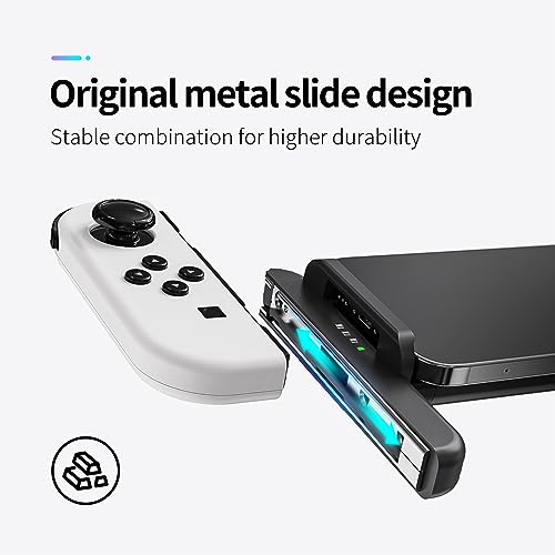 Switch Joycon Controller Holder for Mobiles and Tablets | Enhance Your Mobile Gaming with a Comfortable & Adjustable Grip | Compatible with Android/iOS/iPhone/iPad(Supports 12-25CM) (White). - color: white