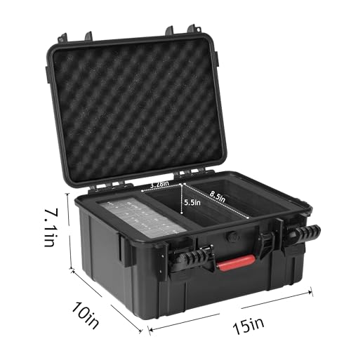 Graded Card Case, Waterproof Trading Card Storage Box for Card Slab | Graded Card Carrying Case Storage Box for 100+ Sports Trading Cards with 6 EVA Foam - size: XL (holds 100+ Graded Cards-waterproof)