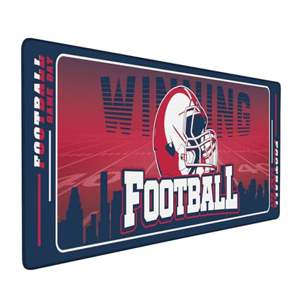 Football Desk Mat, Large Stitched Edges Gaming Mouse Pad, Blue Red City Design Keyboard Mat for Laptop Computer Desktop - 31.5x12 Inch for Football Fans - color: Blue Red Football