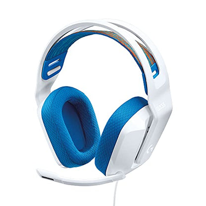 Logitech G335 Wired Gaming Headset with Flip to Mute Microphone - White | Flip to mute mic, 3.5mm audio jack, memory foam earpads, compatible with PC, PlayStation, Xbox, Nintendo Switch/Switch 2 - color: White, style: Wired