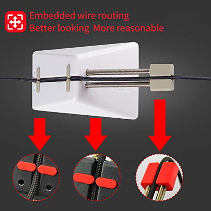 HOTLINEGAMES Mouse Bungee Mouse Cord Clip Cord Management System Fixer Holder for Esports FPS Game (3.0 New White)