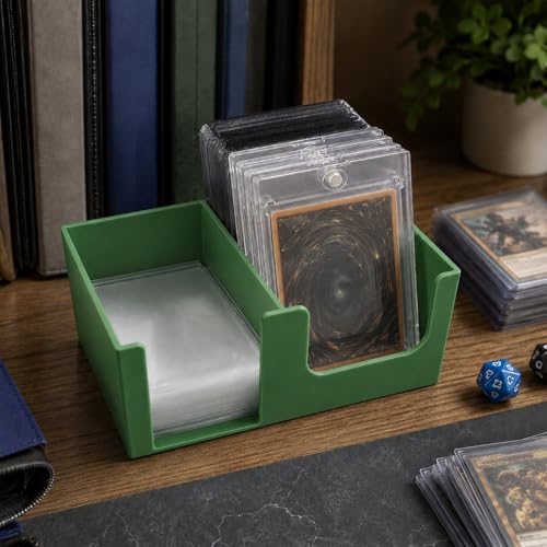 Card Care Lite - Toploader Dispenser Stackable Card Storage Box - Penny Sleeve Holder (Green) - 6.5 x 4.5 x 4 Inches - color: Green