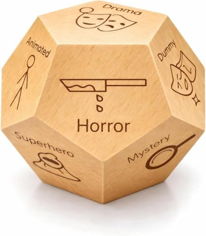 Movie Dice, 12-Sided Date Night Dice Game for Couples & Friends | Roll to pick a random movie genre for date nights; a fun gift for him, her, couples, birthdays, anniversaries & holidays. - style: Movie Genre Dice