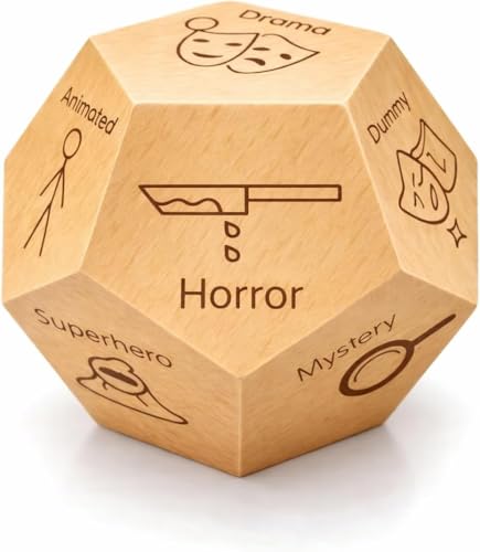 Movie Dice, 12-Sided Date Night Dice Game for Couples & Friends | Roll to pick a random movie genre for date nights; a fun gift for him, her, couples, birthdays, anniversaries & holidays. - style: Movie Genre Dice