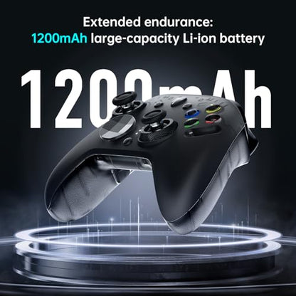 Thunderobot G80TS Wireless Controller for PC/Switch/Switch 2/Android/iOS, TMR Joystick, Dual TMR Triggers, Optical Buttons, 1000Hz Polling Rate, RGB Backlight (Black) [video game] - color: Black, size: PE