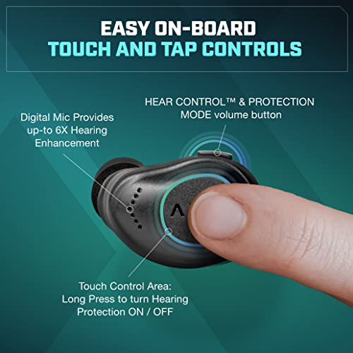 AXIL XCOR PRO Wireless Bluetooth Earbuds, HearPRO Enhancement | Touch Control, Dust & Water Resistant, Wind Resistant, True Wireless Earbuds For Hearing Protection And Enhancement