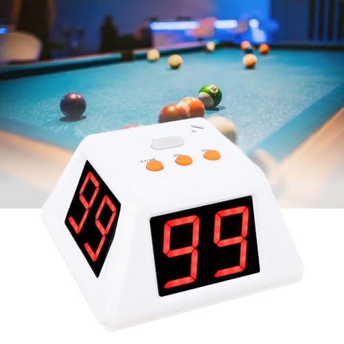 4 Sided Countdown Timer, 1.4 Inch Digits LED Screen Preset Time Table Game Timer Chess Timer Countdown Stopwatch for Chess Table Game (White) - color: White