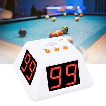 4 Sided Countdown Timer, 1.4 Inch Digits LED Screen Preset Time Table Game Timer Chess Timer Countdown Stopwatch for Chess Table Game (White) - color: White