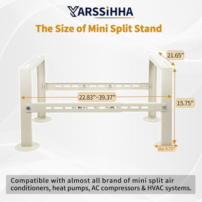 Yarssihha Mini Split Stand for 9000-60000 BTU Air Conditioner Condenser, Outdoor Adjustable Heat Pump Stand, Heavy Duty Ground Stand - style: 9000-60000 BTU