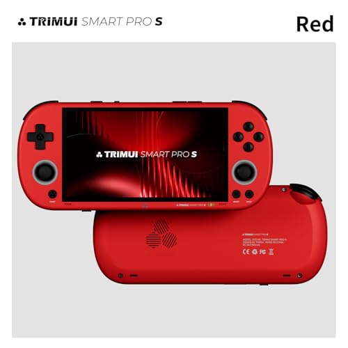 Trimui Smart Pro-S 4.96″ Retro Handheld Game Console, Allwinner A523 Octa-Core 2.0GHz, Mali-G57, Active Cooling, L3/R3, Linux, 8GB + microSD (RED-No Card) - color: Red-no Card