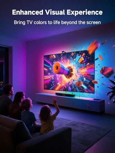 KANTUTOE TV LED Backlight Sync to Screen, 20.34ft LED Lights for 65-100 Inch TVs & PC Monitors, Smart App Control TV Lights that Change with TV, Backlight with Camera, Music Sync Strip Lighting - size: 20.34FT for 65"-100" TV