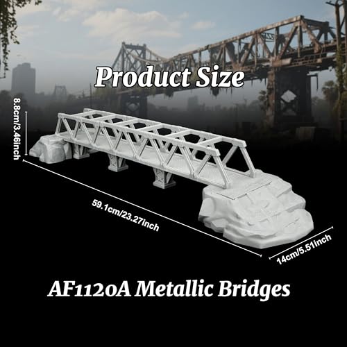 28mm Scenery - RPG Terrain Set for TTRPG Battle Maps(AF1120A) | Wargame Scenery Map Props for Dungeon Masters - Metallic Bridges - color: Af1120a Bridges