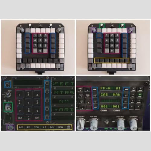 Helixsun Universal DCS Multifunction Display/Multifunction Panel Console With Tactile Joystick Switches, Compatible With JF-17/F18/F15-UFC/Apache-MPD