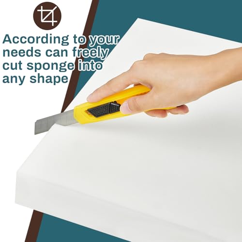 Frienda 2 Pack 2" x 16" x 16" Upholstery High Density Foam Cushion Replacement Square Cut to Size Foam Couch for Chair Couches Padding Shipping Packing DIY Cosplay Projects(White) - color: White, size: 2" X 16" X 16", style: Square
