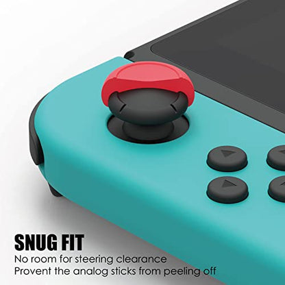 Skull & Co. Skin, CQC and FPS Thumb Grip Set Joystick Cap Analog Stick Cap for Nintendo Switch Joy-Con Controller - Dark Red, 3 Pairs(6pcs)