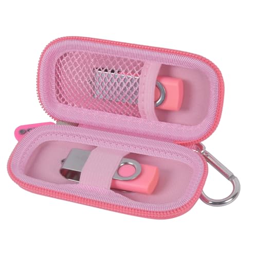 USB Flash Drive Case, SD Card/Thumb Drive/Memory Cards Holder, Bag Only | SDXC/SDHC Storage, Electronic Accessories Organizer for SanDisk / for Samsung, for Students/IT/Office/School/Travel, Pink - color: Pink