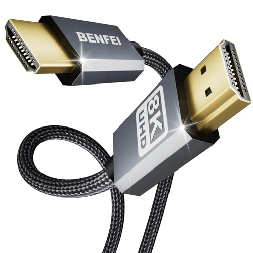 BENFEI 8K HDMI to HDMI 10ft Cable, Certified Ultra High Speed HDMI Cable 4K@240Hz, 8K@60Hz, HDMI 2.1, 10 Feet, 48Gbps, Aluminum Shell, Nylon Braided - size: 10 Feet
