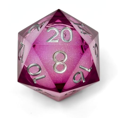 Sage's Portal Souls Liquid Core D20 33mm Chonky Sharp Edge Resin Die DND Dice for Dungeons and Dragons RPG Tabletop TTRPG (Vesper Souls) - color: Vesper Souls