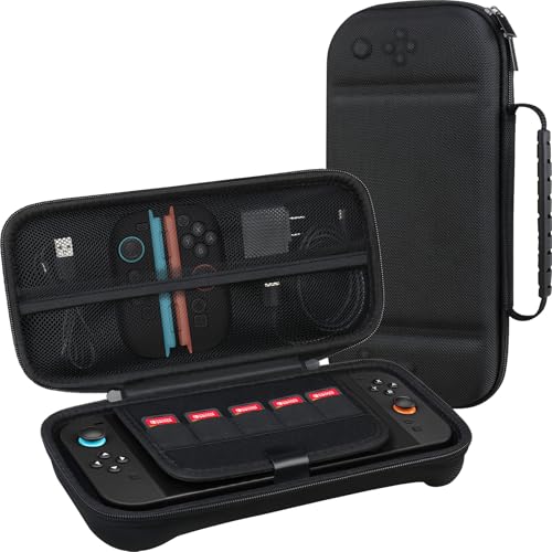 BOVKE Carrying Case for New 2025 Nintendo Switch 2, Switch 2 Protective Hard Travel Bag Holder with Extra Space for Joy-Con, Cables, Games Cartridges and Accessories, Black - color: Black