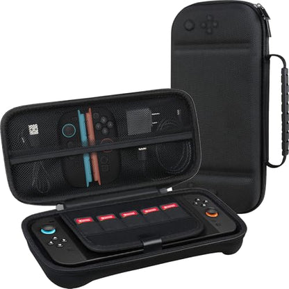 BOVKE Carrying Case for New 2025 Nintendo Switch 2, Switch 2 Protective Hard Travel Bag Holder with Extra Space for Joy-Con, Cables, Games Cartridges and Accessories, Black - color: Black