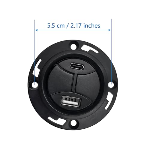 2 Button 5 Pin Round Hand Control Handset with USB Type A C Port and Backlight for Power Recliner Lift Chairs