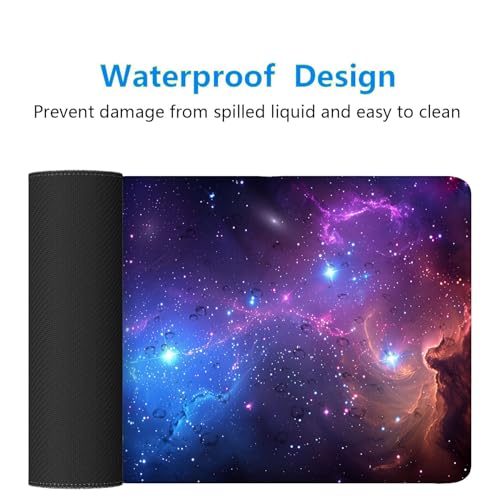 Galaxy Gaming Mouse Pad Starry Sky Planet Black Hole Extended Gaming Mouse Pad Mat with Stitched Edge Non-Slip Base Big Mouse Pad 31.5"x11.8" Office Computer Keyboard Laptop Home - color: Galaxy_008, size: 11.8" x 31.5"