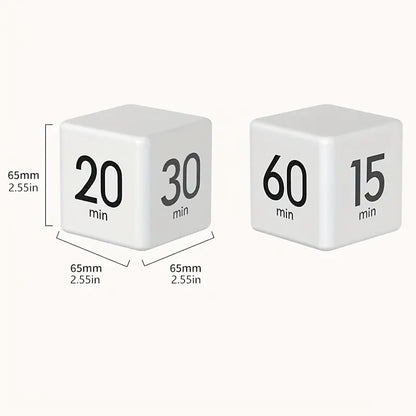 Gravity Sensor Flip Cube Timer Countdown Reminder Doing Time Management for Kitchen, Bedroom, Office, Living Room, Desk 15-20-30-60 Minutes(Black) - color: Black