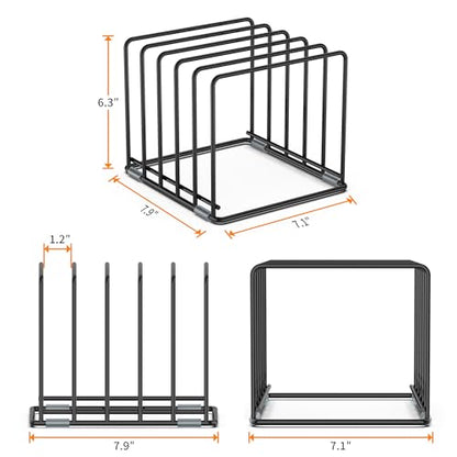 Cutting Board Organizer, Large | Kitchen Cabinet Organizer, Divided Rack with 5 Slots, For Baking Trays, Cutting Boards, Cookie Sheet Organizer Inside Cabinet - style: 1PC(Large)