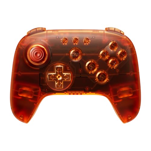 8Bitdo 64 Bluetooth Controller for Analogue 3D, Fire | Switch/Switch 2, Windows and Android Support, Wired USB, D-Input/S-Input Modes, Hall Effect Joystick, Vibration - color: Fire