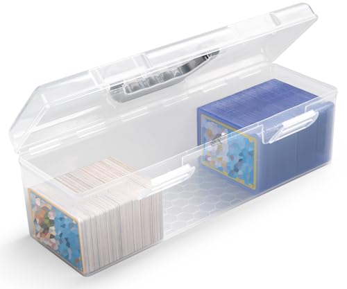 SUNEZLGO Storage Box For Toploader, Trading Card Storage Box Plastic, Playing Card Case, Large For Toploaders 200 Cards 750, Fit For Toploader and Standard Card - style: 1 Pack