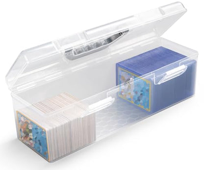 SUNEZLGO Storage Box For Toploader, Trading Card Storage Box Plastic, Playing Card Case, Large For Toploaders 200 Cards 750, Fit For Toploader and Standard Card - style: 1 Pack
