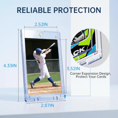 30ct Magnetic Card Holder, 35pt Slim One Touch Card Holder, Hard Plastic Protectors, UV Protection Magnetic Cards Case Fits for Baseball, Football, Game, Sports Collectible Cards, Ultra Slim - size: 30 SLIM
