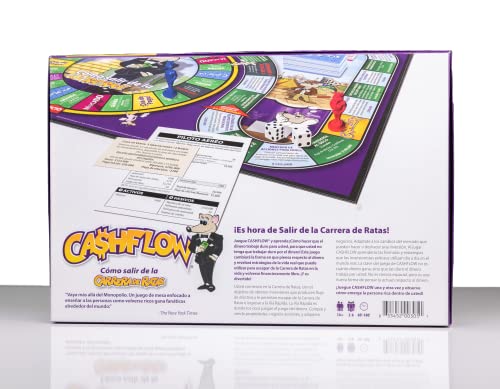 Rich Dad Cashflow Spanish Board Game with Message from Robert Kiyosaki, Up to 6 Players - Fun and Educational Learning Games for Friends and Family - style: Spanish Version