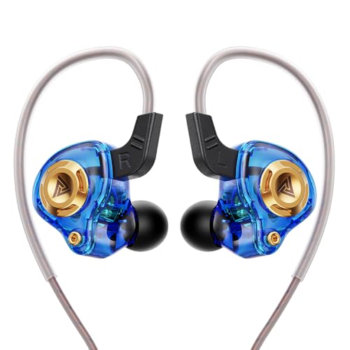 Entry-Level Gaming Headphones HiFi Game Earbuds Blue 11MM Wired-Earbuds Zero-Latency Transmission Mic for Gaming Music Video Calling in-Ear Headphones - color: 블루.