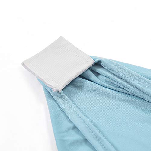 Peomeise 2PCS 6FT Spandex Table Cover Rectangular Stretch Spandex Tablecloth (Blue Mist,6FT) - color: Blue Mist, size: 72" x 30" 2Pack (Rectangular)