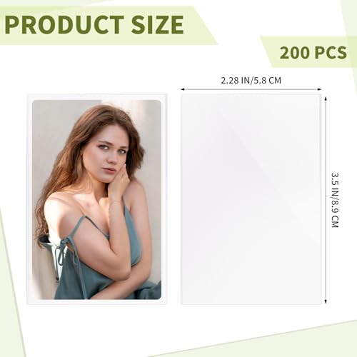 200 Pcs Photocard Sleeves for Kpop 58×89mm Clear Photo Card Sleeves PVC Free & Acid Free Photocards Holder for Kpop Albums Photo Cards - style: 200 PCS Transparent Style
