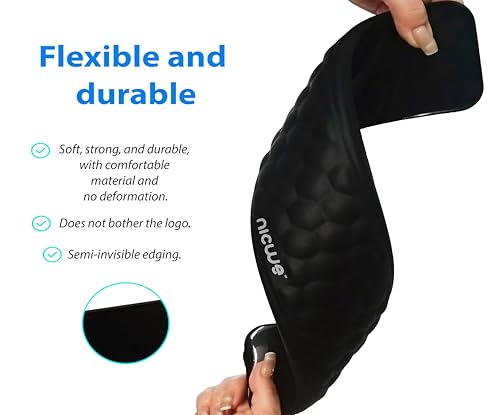 Memory Foam Wrist Rest Set – Ergonomic Keyboard & Mouse Pad Support with Non‑Slip Rubber Base, Hexagonal Design, Waterproof Surface & Travel Bag – Black (2‑Piece Set)