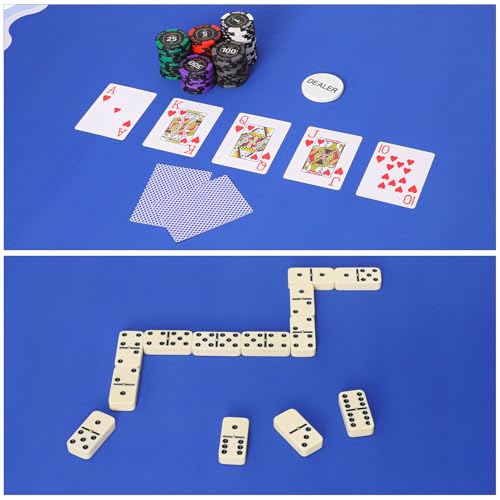 TIASUSAN Dark Blue Mahjong Mat (31.5” x 31.5”) with Black Carrying Bag, Anti-Slip, Noise-Reducing Mahjong Mat for Table, Board Games and Card Games - color: Dark Blue