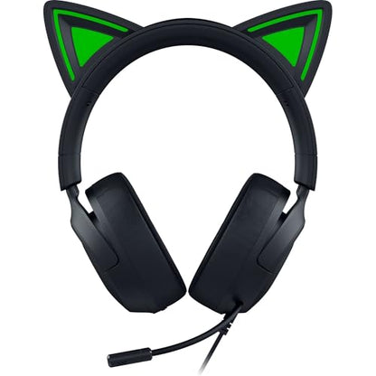 Razer Kraken Kitty V3 X Wired Gaming Headset, Kitty Ears, Black | HyperClear Cardioid Mic, 40 mm Drivers, 7.1 Surround Sound, Comfy Ear Cushions, Cross-Platform via 3.5mm PC, PS5, Xbox - color: Black