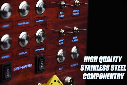Sim-Panel Classic 2 Button Box for ATS/ETS2 (American Truck Simulator/Euro Truck Simulator) (Premium Woodgrain Finish with CB Communications) - style: Premium Woodgrain Finish With CB Communications