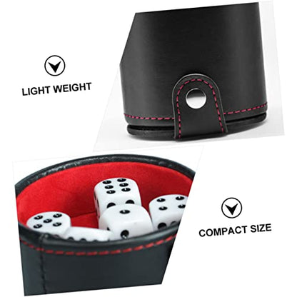 Abaodam 2sets Leather Dice Cup Lids Professional Dice Container and Pu Leather Material for Board Games and Family Fun Easy to Clean and Noise-reducing Design