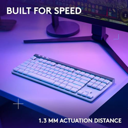 Logitech G515 Lightspeed TKL Wireless Gaming Keyboard (Tactile) - White | Thin Tenkeyless design, LIGHTSYNC RGB, PBT keycaps, Tactile Brown mechanical switches - color: White, style: Wireless