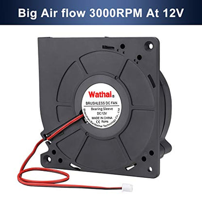 Wathai 120mm x 32mm 12V Brushless Cooling Blower Fan DC Centrifugal Fan 2p | High Airflow 3000RPM blower fan 12v for PC Computer Case, PSU, Car Audio, RV Fridge - style: 120x32mm 12V