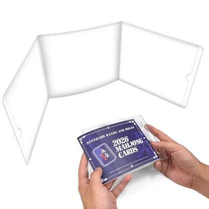 2025 Mahjong Card Sleeve Holder, Fit Large Print Size(6 1/8”x4 3/4”), Durable Protective Cover Holder, Clear Plastic Sleeves for American Mahjong Card, Mahjong Card Protector Set (Transparent -1Pack) - style: Transparent -1Pack