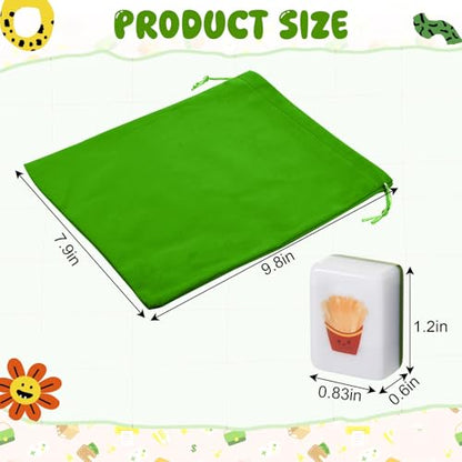 Green Pink 2 Players Mahjong Block Set, Mahjong Tile Game with 50 Tiles with 12 Different Patterns, Animal and Food Pattern, Portable Mahjongg Set with A Carry Bag（Includes Instruction Manual） - color: Green