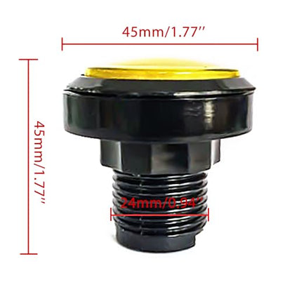 푸시 버튼 마이크로 스위치 46mm 원형 DC 12V LED 조명 아케이드 비디오 게임용 2개 옐로우 - color: 옐로우