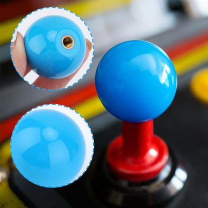 Gallipower 2Pcs Joystick Head,Arcade Joystick Ball Top Handle Rocker Round Head,Arcade Kit DIY Replacement Parts(Blue) - color: style 4
