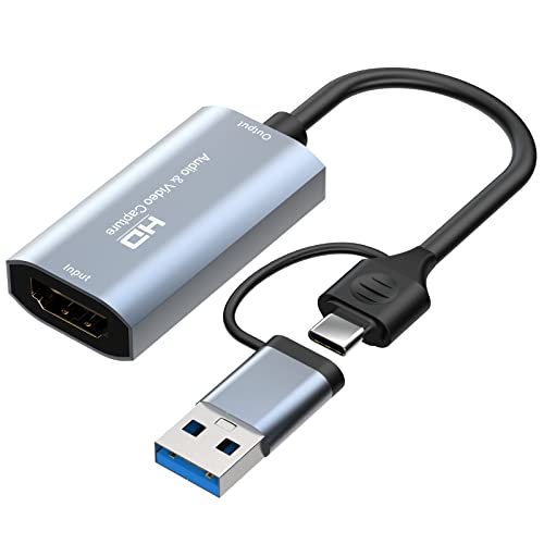 Capture Card, 2023 4K 60HZ Audio Video HDMI Capture Card，HDMI to USB 3.0 / USB C 1080P 60HZ Capture Card,Capture Card for Streaming/Nintendo Switch/PS3/PS4/YouTube/Xbox/Camera/PC/OBS
