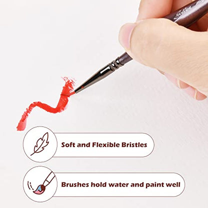 Golden Maple Miniature Paint Brushes, 15PC Model Brushes Micro Detail Paint Brush Set, Fine Detailing for Acrylics, Oils, Watercolors & Paint by Number, Figurine (Brown) - color: Brown